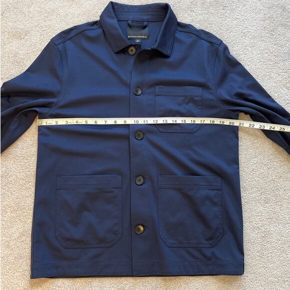 Banana Republic Womens Lightweight Shacket Size M Navy Utility Gorpcore Minimal - Picture 5 of 6